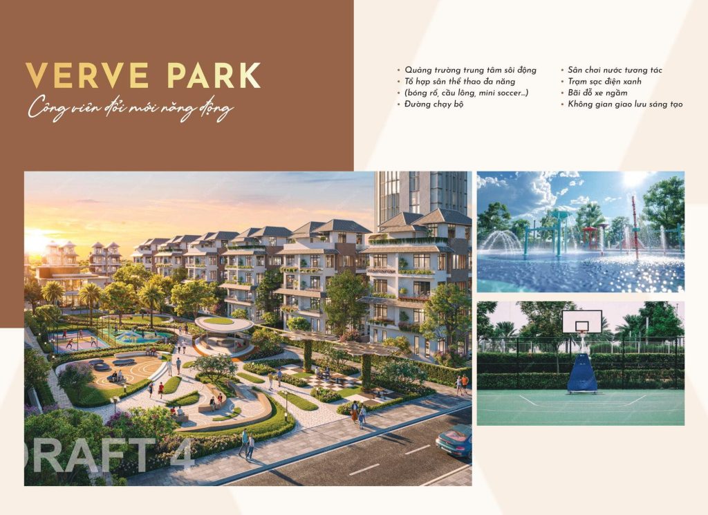Hòa Lạc Metro City 14 Verve Park mang phong cách năng động và hiện đại với quảng trường trung tâm sôi động. Không gian mở rộng lớn phù hợp cho các hoạt động cộng đồng và sự kiện văn hóa. Thiết kế cho phép tổ chức các buổi biểu diễn, lễ hội hay giao lưu văn nghệ.