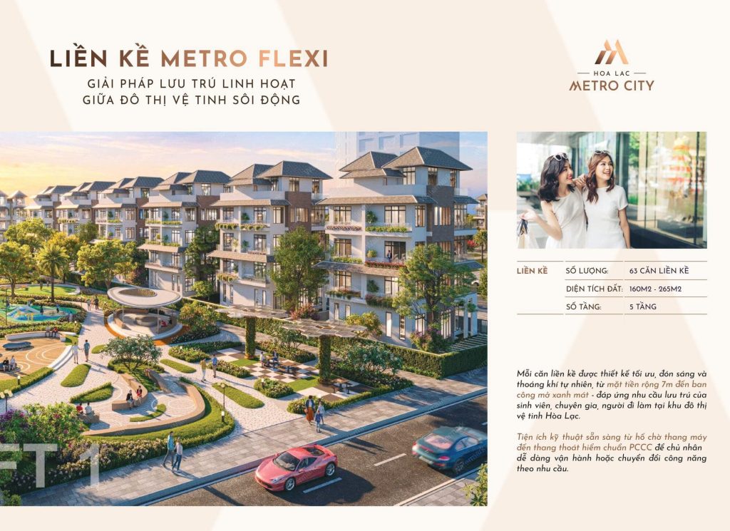 Mặt bằng Hòa Lạc Metro City - Thông tin chính thức từ KITA Group 5 Phối cảnh liền kề Metro Flexi