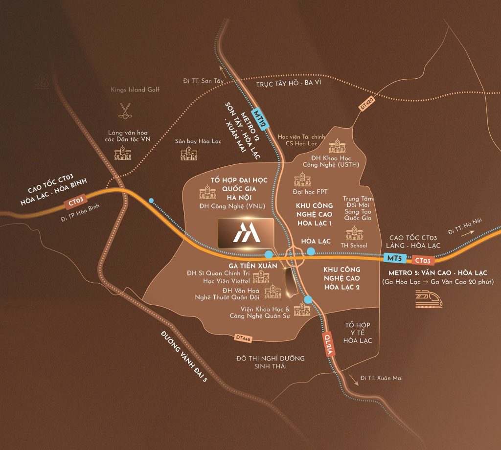 Hòa Lạc Metro City 5 Vị trí đắc địa Hòa Lạc Metro City – Trái tim đô thị vệ tinh phía Tây Hà Nội, dễ dàng kết nối cao tốc CT03, tuyến Metro 5 & 12, Tổ hợp ĐH Quốc gia Hà Nội, Khu công nghệ cao Hòa Lạc và các tiện ích giáo dục – y tế – vui chơi hàng đầu, mở ra tiềm năng tăng trưởng vượt trội.